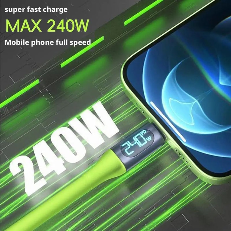 PowerLink 240W USBC Fast Charging Cable Dual TypeC HighSpeed Data Power Cord 2