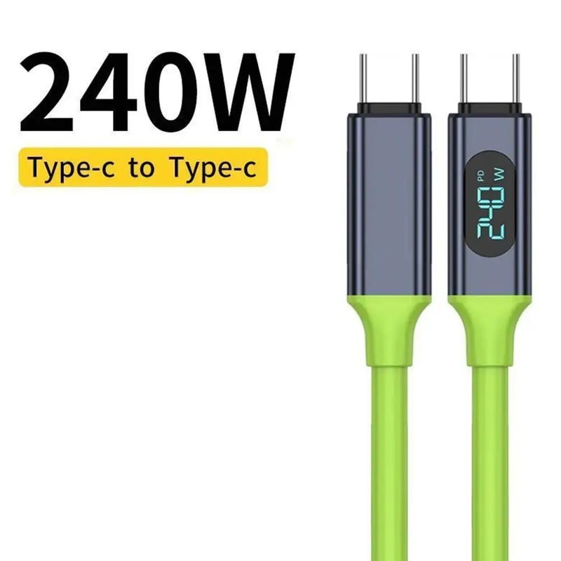 PowerLink 240W USBC Fast Charging Cable Dual TypeC HighSpeed Data Power Cord 3