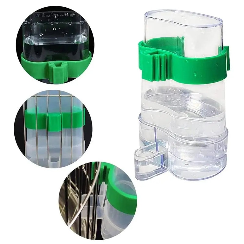HydraHang 220ml Pet Water Dispenser Hanging Cage Water Feeder For Birds Small Pets 1