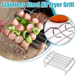 stainless steel air fryer grill rack - square barbecue & bread rack accessory