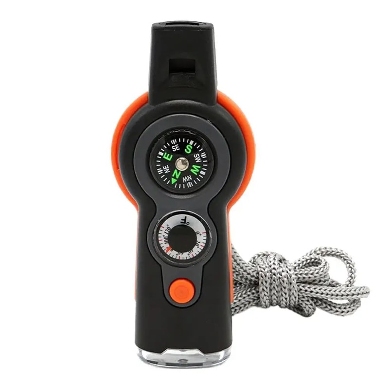 SurvivalGuard 7in1 Emergency Whistle LED Compass Outdoor Safety Tool 3