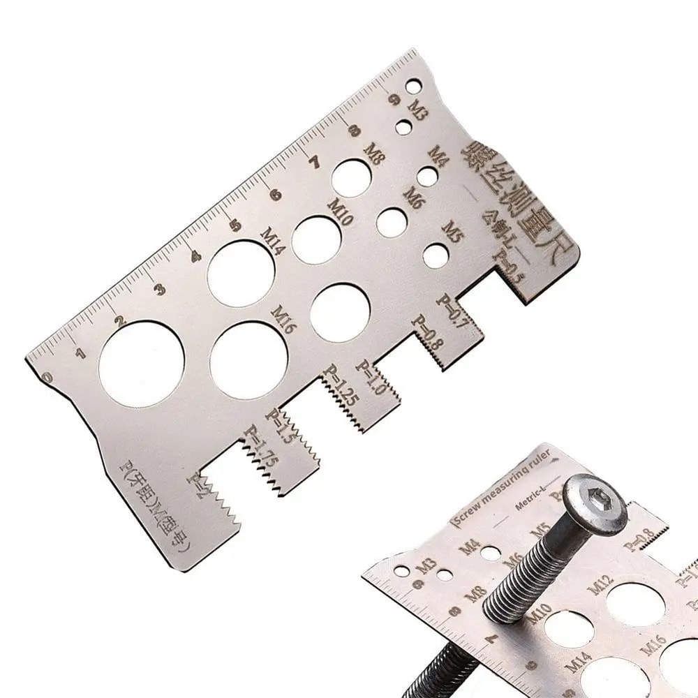 PrecisionPro Stainless Steel Screw Measuring Ruler HighAccuracy Metric LShaped Gauge 1