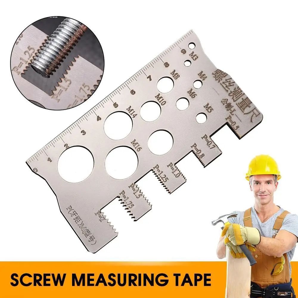 PrecisionPro Stainless Steel Screw Measuring Ruler HighAccuracy Metric LShaped Gauge 2