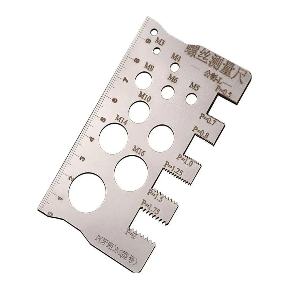 PrecisionPro Stainless Steel Screw Measuring Ruler HighAccuracy Metric LShaped Gauge 3
