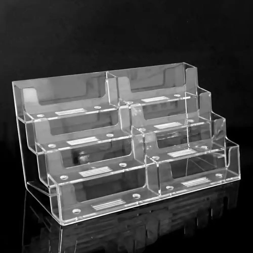 ClearView Transparent Desk Card Holder Acrylic Desktop Display Stand For Business Cards 6