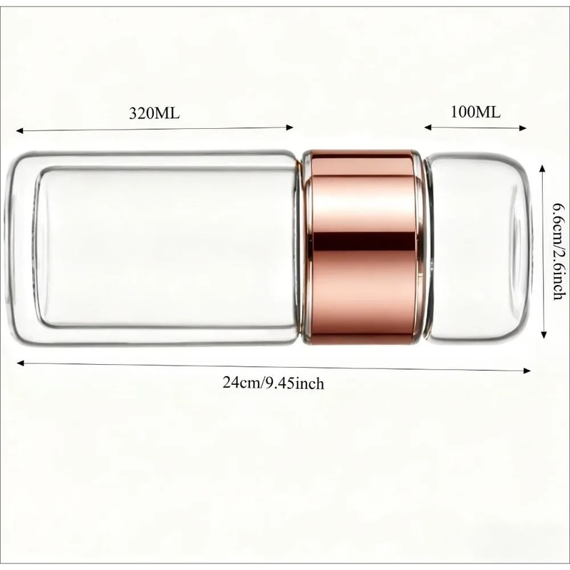 BrewEase 420ml Glass Tea Cup With Infuser Double Wall Travel Tea Mug For Office Outdoors 3