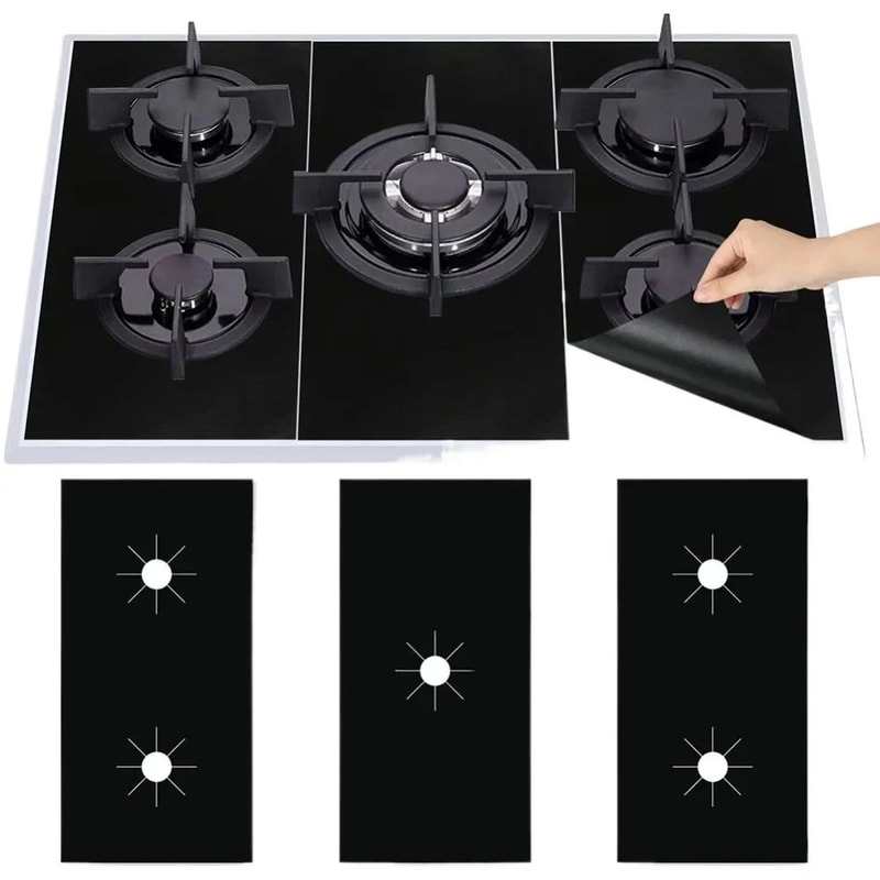 CleanShield Gas Stove Guard Set Reusable Stove Surface Protection Mats 3Piece 0