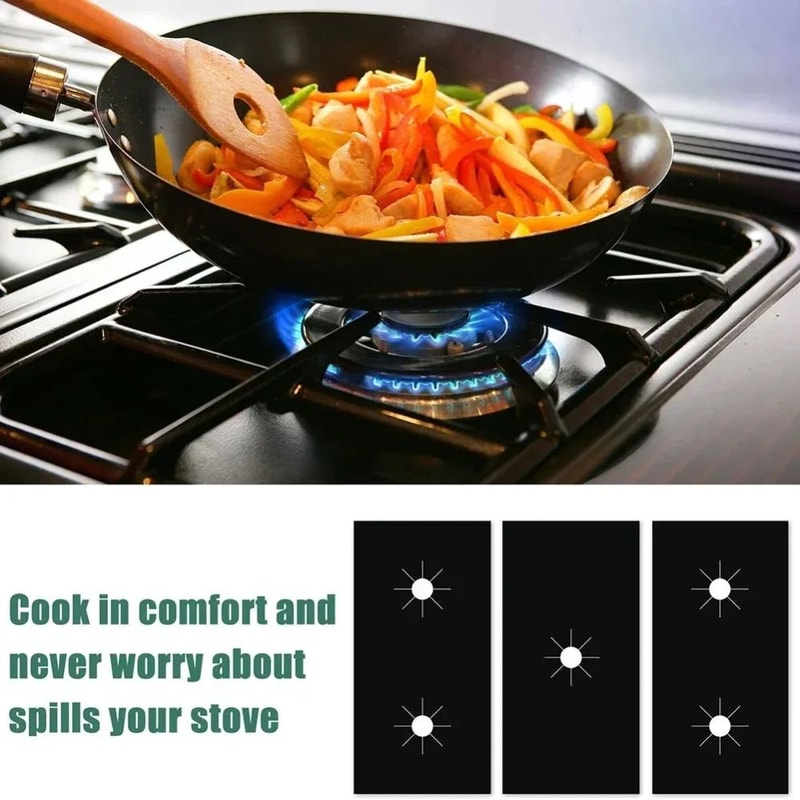 CleanShield Gas Stove Guard Set Reusable Stove Surface Protection Mats 3Piece 3