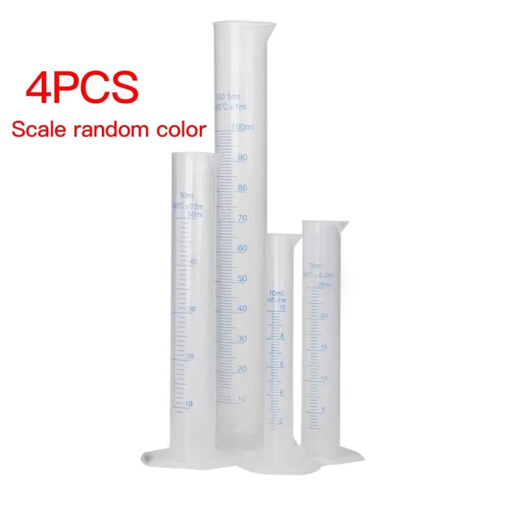 ClearMeasure 4Piece Graduated Cylinder Set Transparent Laboratory Measuring Cups For Precise Use 1