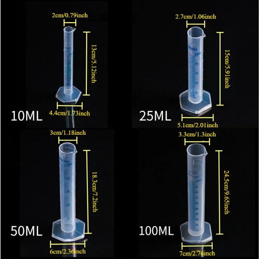 ClearMeasure 4Piece Graduated Cylinder Set Transparent Laboratory Measuring Cups For Precise Use 2
