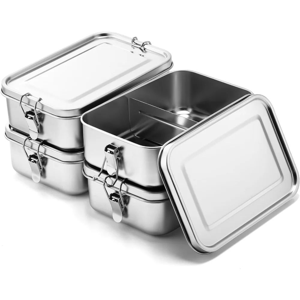 SteelFresh Stainless Steel Bento Lunch Box LeakResistant Food Storage Container 1200ml 2400ml 0
