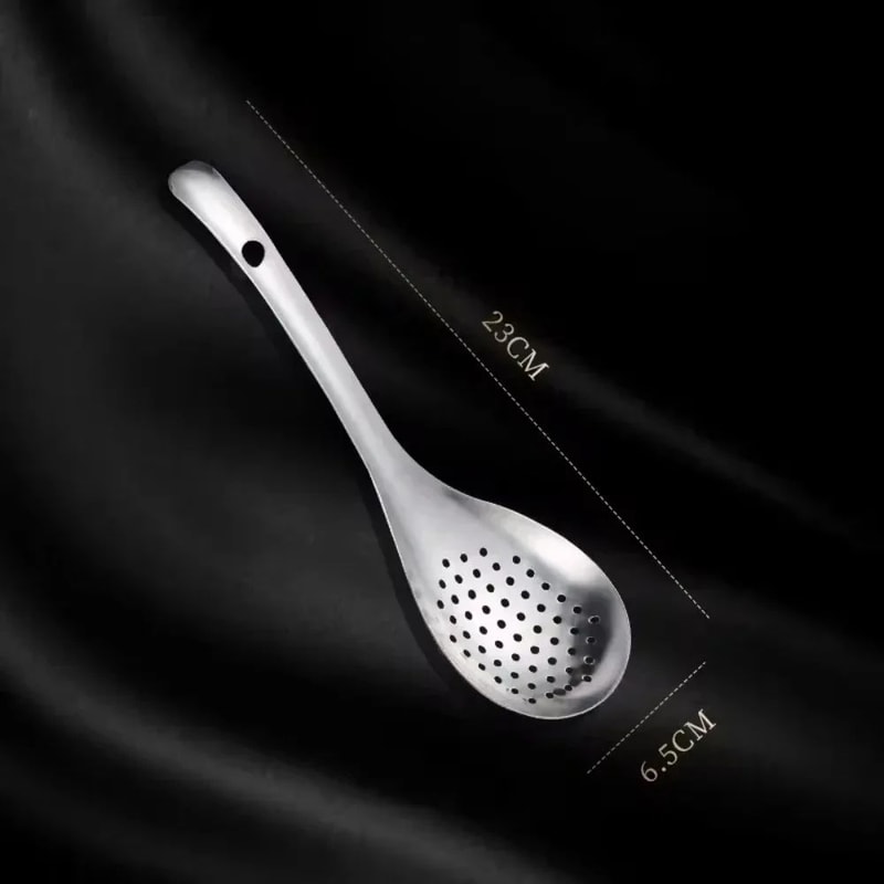 QuickDrain Stainless Steel Colander Spoon MultiUse Skimmer Food Strainer For Cooking 4