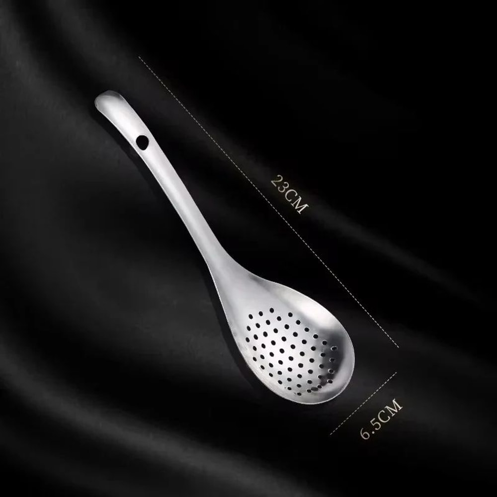 QuickDrain Stainless Steel Colander Spoon MultiUse Skimmer Food Strainer For Cooking 7