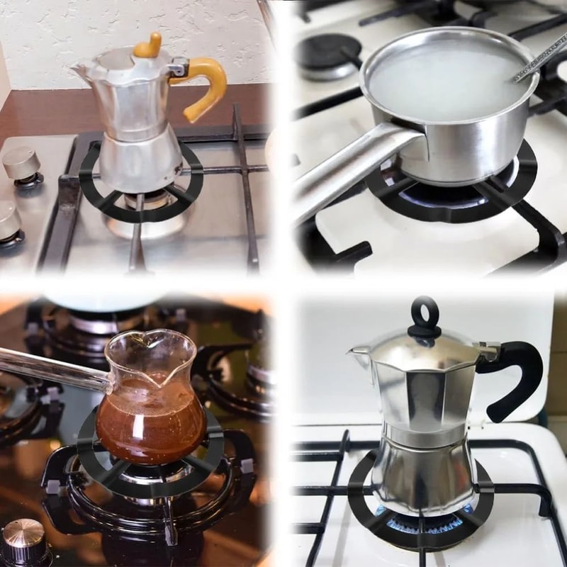 HeatSafe Stainless Steel Stove Stand Gas Wok Ring Moka Pot Support For Small Cookware 4