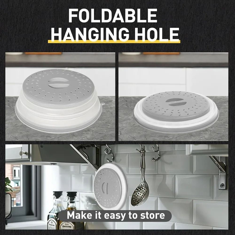 CleanWave Foldable Microwave Splash Guard BPAFree Food Cover For Plates Bowls 2