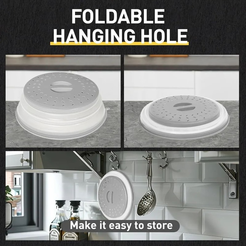 CleanWave Foldable Microwave Splash Guard BPAFree Food Cover For Plates Bowls 2