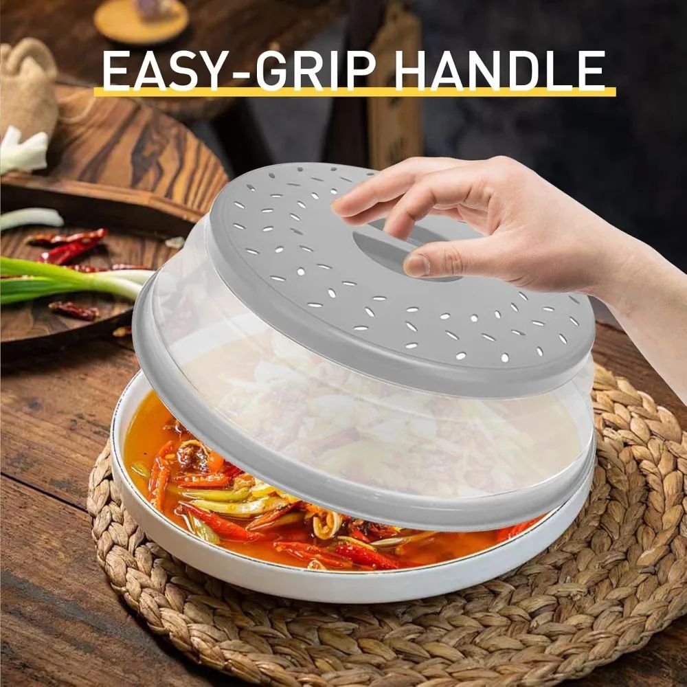 CleanWave Foldable Microwave Splash Guard BPAFree Food Cover For Plates Bowls 3