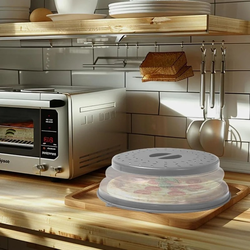 CleanWave Foldable Microwave Splash Guard BPAFree Food Cover For Plates Bowls 4