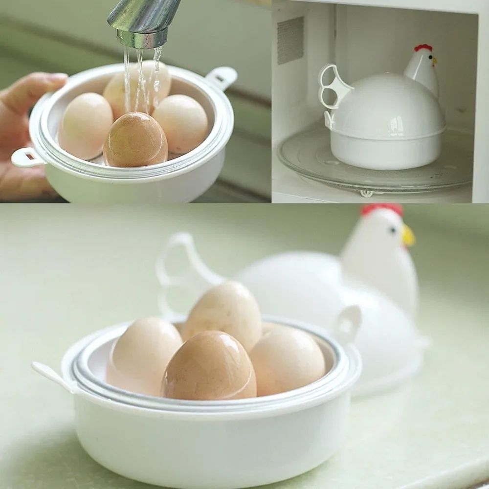 CluckCook Microwave Egg Cooker ChickenShaped Rapid Egg Maker For Soft Or Firm Eggs 1