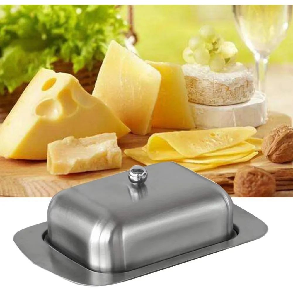 Premium Stainless Steel Butter Dish Storage Container 7Inch Covered Butter Keeper With EasyGrip Li 1