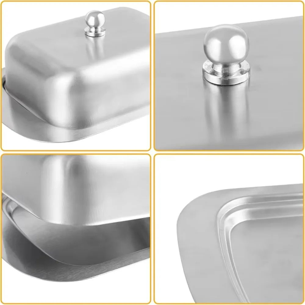 Premium Stainless Steel Butter Dish Storage Container 7Inch Covered Butter Keeper With EasyGrip Li 4