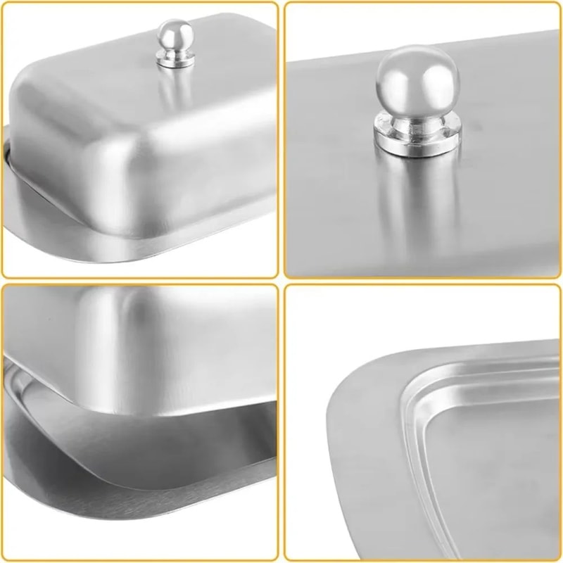 Premium Stainless Steel Butter Dish Storage Container 7Inch Covered Butter Keeper With EasyGrip Li 4
