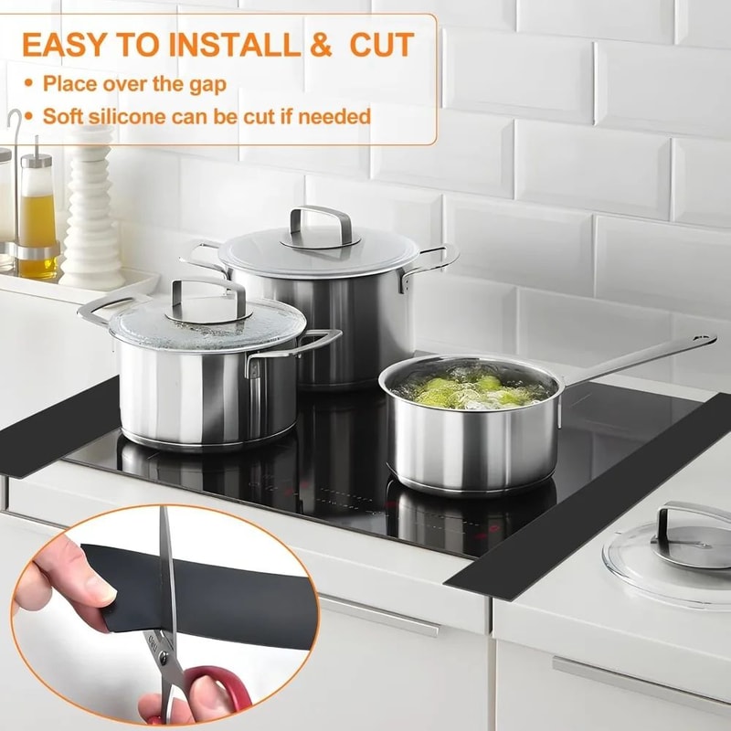 2Pack Silicone Stovetop Gap Covers HeatResistant Stove Gap Protectors For Cleaner Kitchens 2