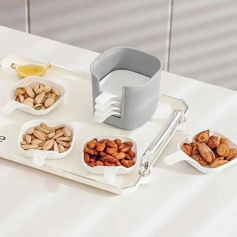 6Pack Stackable Dipping Sauce Bowls With Handles Compact Condiment Appetizer Serving Set 2