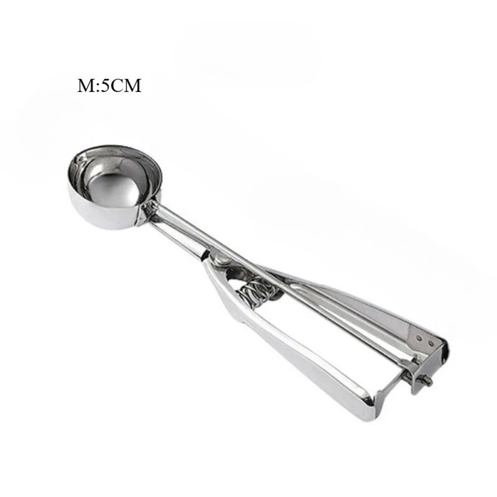 Stainless Steel Ice Cream Scoop With Spring Handle MultiPurpose Food Melon Baller Spoon 6
