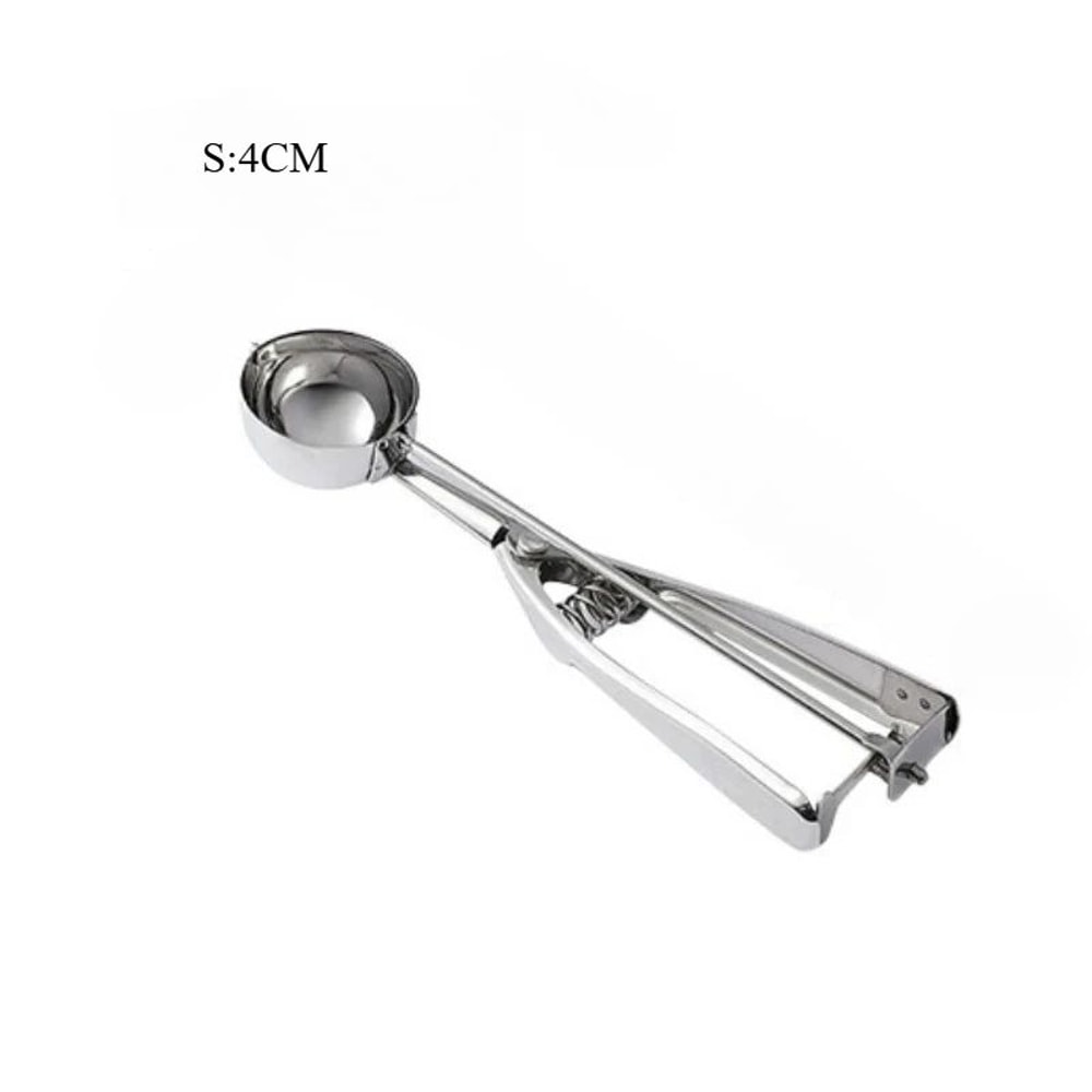 Stainless Steel Ice Cream Scoop With Spring Handle MultiPurpose Food Melon Baller Spoon 7