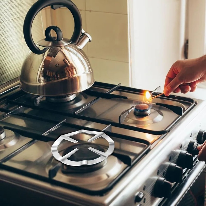 Stainless Steel Moka Pot Stove Stand Gas Stove Reducer Ring For Coffee Pots Small Cookware 3