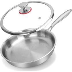 titanium alloy frying pan with lid – uncoated non-stick titanium cookware for everyday cooking