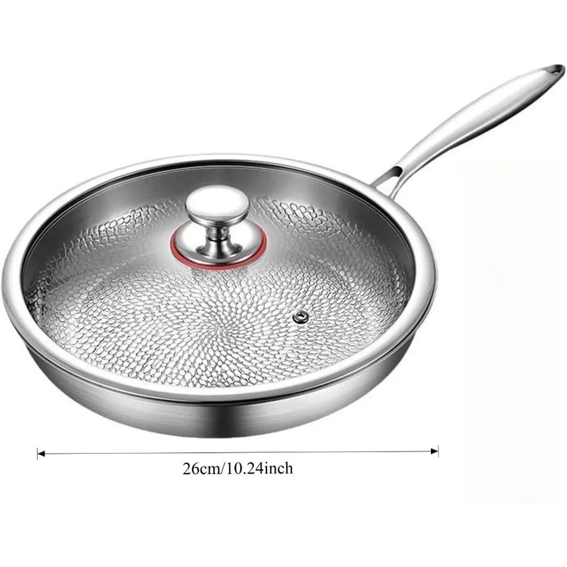 Titanium Alloy Frying Pan With Lid Uncoated NonStick Titanium Cookware For Everyday Cooking 3
