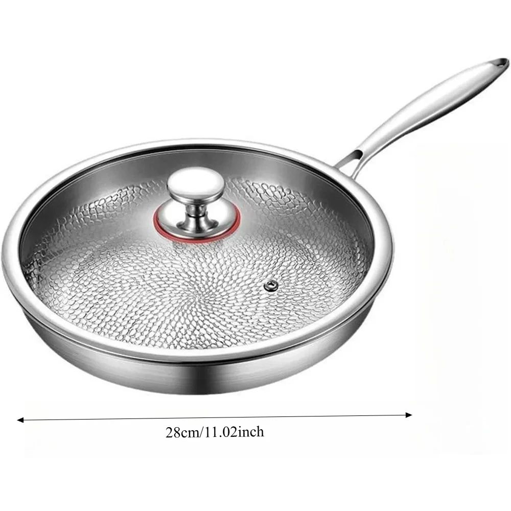 Titanium Alloy Frying Pan With Lid Uncoated NonStick Titanium Cookware For Everyday Cooking 4