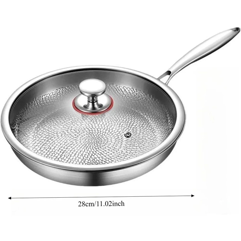 Titanium Alloy Frying Pan With Lid Uncoated NonStick Titanium Cookware For Everyday Cooking 4