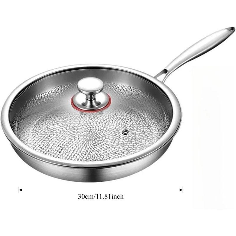 Titanium Alloy Frying Pan With Lid Uncoated NonStick Titanium Cookware For Everyday Cooking 5