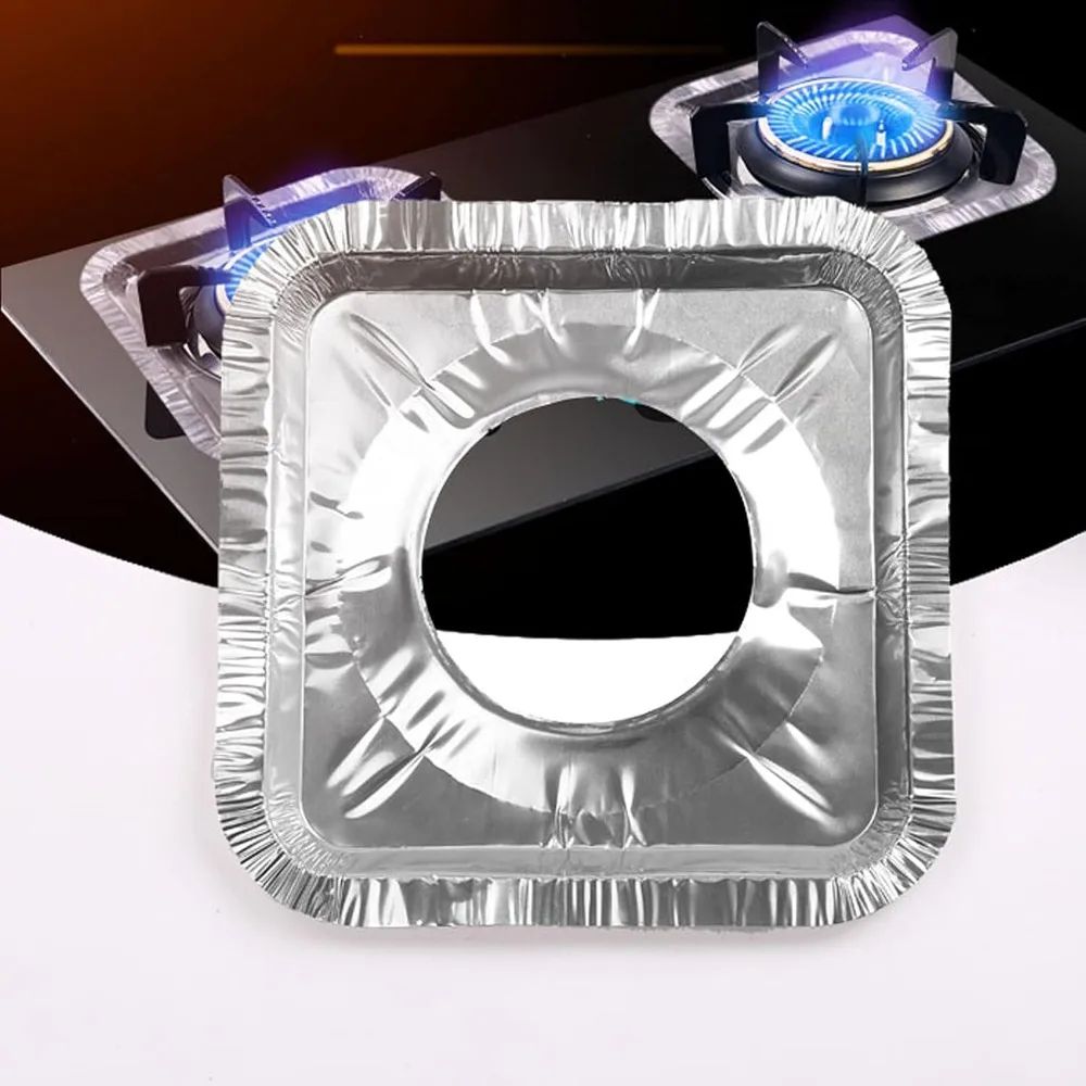20Pack Aluminum Foil Gas Stove Burner Covers Disposable Stove Liners For Easy Cleanup 6