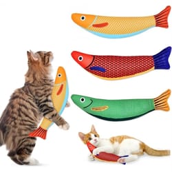 3-pack catnip fish cat toys – plush saury-shaped interactive toys for kittens & indoor cats