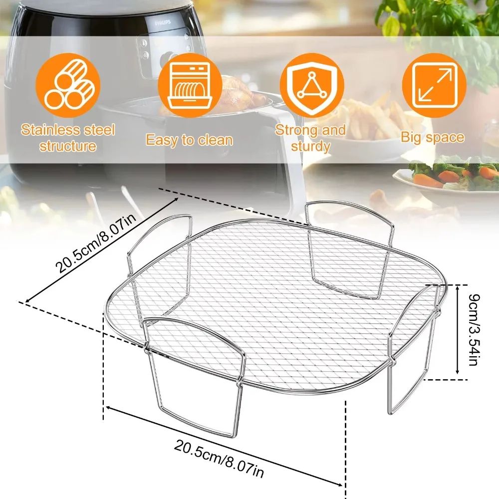 Multifunctional Air Fryer Roasting Rack Dehydrator Steamer BBQ Rack Accessory 3