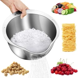 stainless steel rice washer & drain basket – easy-clean rice washing bowl and kitchen colander