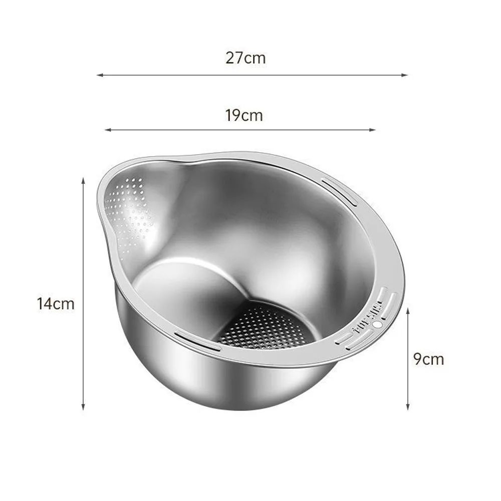 Stainless Steel Rice Washer Drain Basket EasyClean Rice Washing Bowl And Kitchen Colander 5