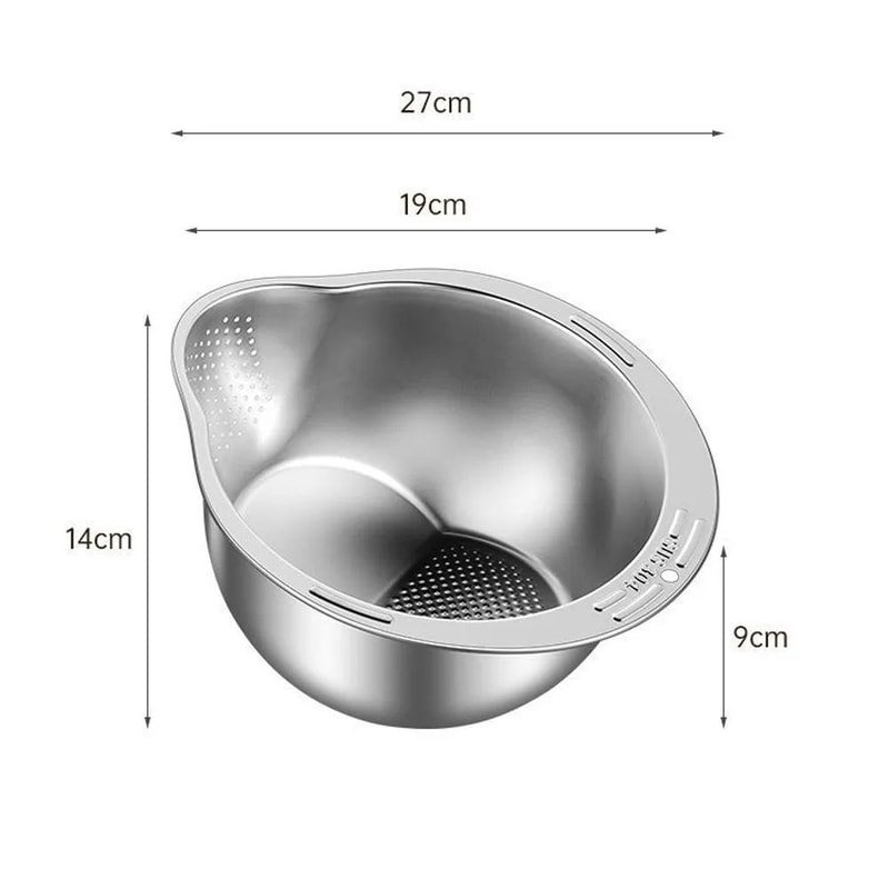 Stainless Steel Rice Washer Drain Basket EasyClean Rice Washing Bowl And Kitchen Colander 5