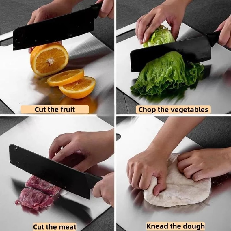 Titanium SUS316 Stainless Steel Cutting Board DoubleSided Food Grade Kitchen Board 2