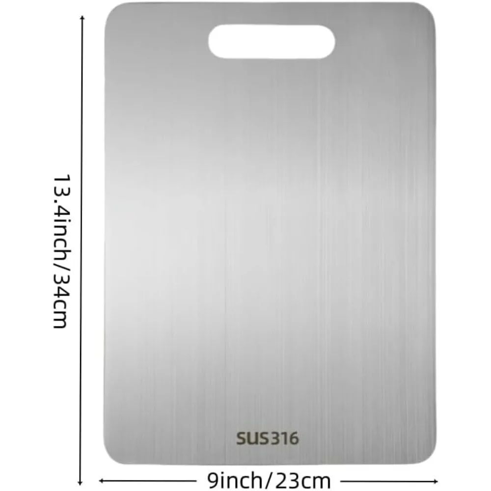 Titanium SUS316 Stainless Steel Cutting Board DoubleSided Food Grade Kitchen Board 3