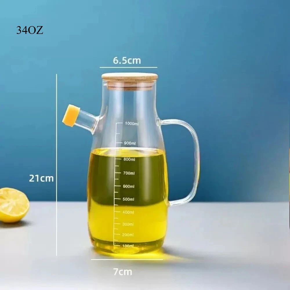 34oz Glass Olive Oil Bottle With Graduation LeakProof Oil Dispenser For Kitchen Outdoor Use 1