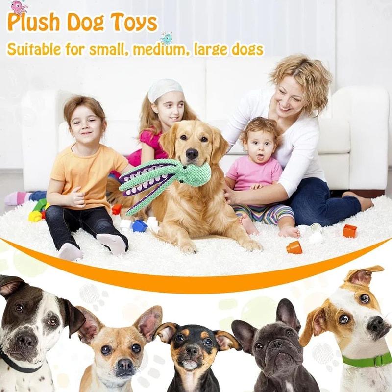 Squeaky Plush Dog Chew Toy Soft Durable Interactive Toy For Small To Large Dogs 1