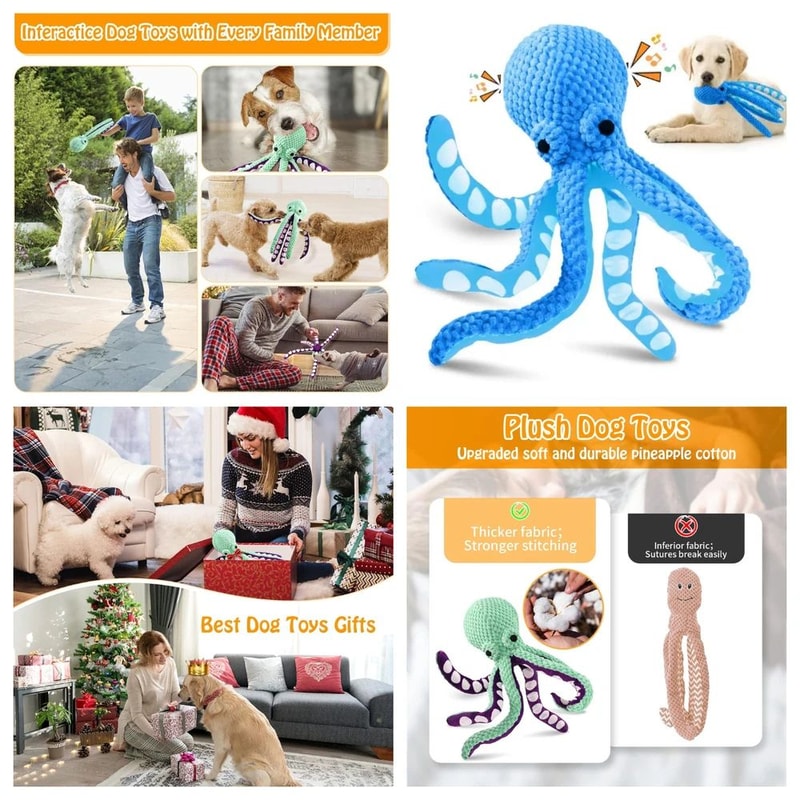 Squeaky Plush Dog Chew Toy Soft Durable Interactive Toy For Small To Large Dogs 3