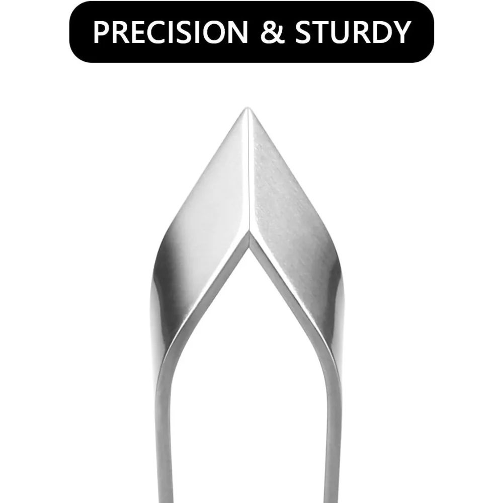 Stainless Steel Fish Bone Tweezers Flat Angled Precision Fish Bone Remover Tool 3