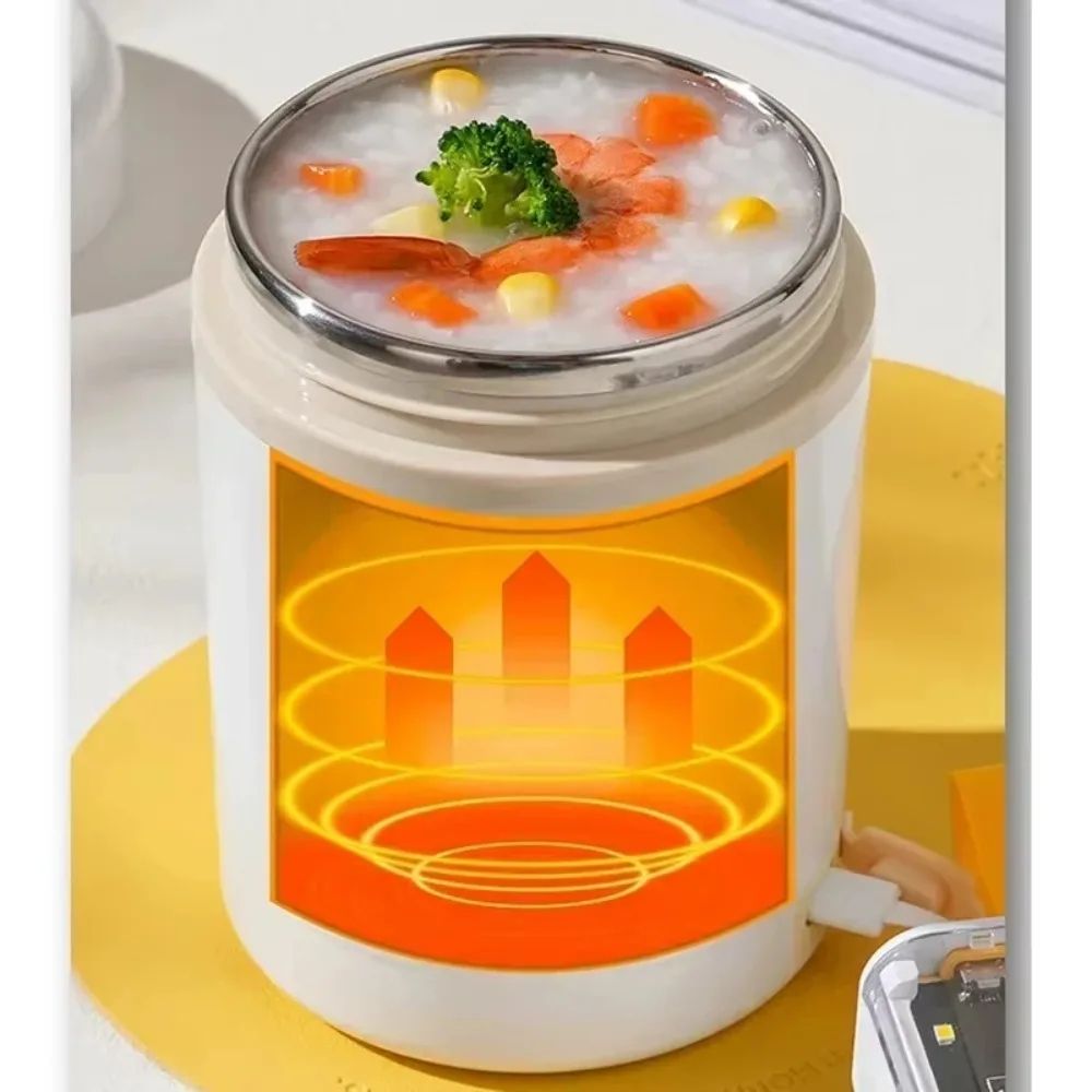 600ml Electric Heating Lunch Box USB Powered Portable Food Warmer With Stainless Steel Container 2