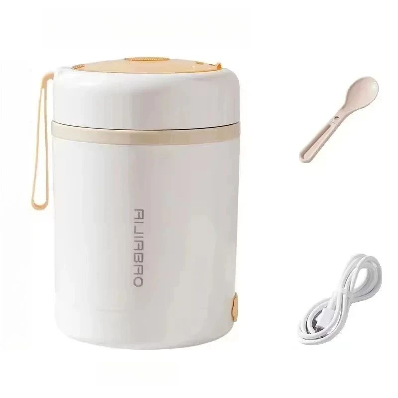 600ml Electric Heating Lunch Box USB Powered Portable Food Warmer With Stainless Steel Container 4